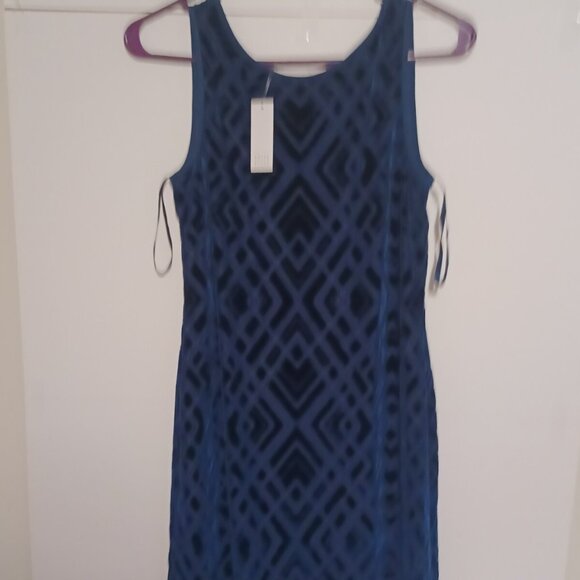 White House Black Market  Blue Depths  Velvet Party Dress size XS - Picture 4 of 5